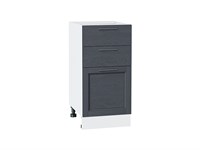 Шкаф нижний с 3-мя ящиками Сканди Белый, Graphite Softwood, 400 В*Ш*Г 816*400*480, фасад МДФ  Graphite Softwood, корпус  Белый ms2510VVT_41902