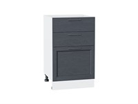 Шкаф нижний с 3-мя ящиками Сканди Белый, Graphite Softwood, 500 В*Ш*Г 816*500*480, фасад МДФ  Graphite Softwood, корпус  Белый ms2510VVT_41913