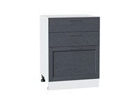 Шкаф нижний с 3-мя ящиками Сканди Белый, Graphite Softwood, 600 В*Ш*Г 816*600*480, фасад МДФ  Graphite Softwood, корпус  Белый ms2510VVT_41924
