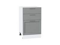 Шкаф нижний с 3-мя ящиками Сканди Белый, Grey Softwood, 500 В*Ш*Г 816*500*480, фасад МДФ  Grey Softwood, корпус  Белый ms2510VVT_41915