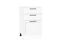 Шкаф нижний с 3-мя ящиками Сканди Белый, White Silkwood, 500 В*Ш*Г 816*500*480, фасад МДФ  White Silkwood, корпус  Белый ms2510VVT_70323