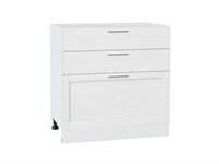 Шкаф нижний с 3-мя ящиками Сканди Белый, White Softwood, 800 В*Ш*Г 816*800*480, фасад МДФ  White Softwood, корпус  Белый ms2510VVT_56254