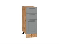 Шкаф нижний с 3-мя ящиками Сканди Дуб Вотан, Grey Softwood, 300 В*Ш*Г 816*300*480, фасад МДФ  Grey Softwood, корпус  Дуб Вотан ms2510VVT_63044