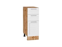 Шкаф нижний с 3-мя ящиками Сканди Дуб Вотан, White Softwood, 300 В*Ш*Г 816*300*480, фасад МДФ  White Softwood, корпус  Дуб Вотан ms2510VVT_63042