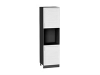 Шкаф пенал с 2-мя дверцами под технику Сканди Graphite, White Softwood, 2140 В*Ш*Г 2132*600*576, фасад МДФ  White Softwood, корпус  Graphite ms2510VVT_56284