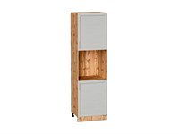 Шкаф пенал с 2-мя дверцами под технику Сканди Дуб Вотан, Cappuccino Softwood, 2140 В*Ш*Г 2132*600*576, фасад МДФ  Cappuccino Softwood, корпус  Дуб Вотан ms2510VVT_66147