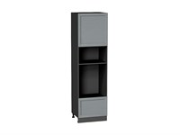 Шкаф пенал с 1-ой дверцей и ящиком под технику Сканди Graphite, Grey Softwood, 2140 В*Ш*Г 2132*600*576, фасад МДФ  Grey Softwood, корпус  Graphite ms2510VVT_42503