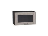 Шкаф верхний горизонтальный остекленный Лофт Graphite, Cappuccino Veralinga, 600 В*Ш*Г 358*600*320, фасад МДФ/Стекло  Cappuccino Veralinga, корпус  Graphite ms2510VVT_35923