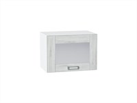Шкаф верхний горизонтальный остекленный Лофт Белый, Nordic Oak, 500 В*Ш*Г 358*500*320, фасад МДФ/Стекло  Nordic Oak, корпус  Белый ms2510VVT_39797