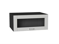 Шкаф верхний горизонтальный остекленный глубокий Лофт Graphite, Grey Silk, 800 В*Ш*Г 358*800*576, фасад МДФ/Стекло  Grey Silk, корпус  Graphite ms2510VVT_69562