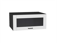 Шкаф верхний горизонтальный остекленный глубокий Лофт Graphite, Super White, 800 В*Ш*Г 358*800*576, фасад МДФ/Стекло  Super White, корпус  Graphite ms2510VVT_55133