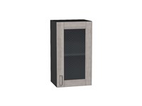 Шкаф верхний с 1-ой остекленной дверцей Лофт Graphite, Cappuccino Veralinga, 720, 400 В*Ш*Г 716*400*320, фасад МДФ/Стекло  Cappuccino Veralinga, корпус  Graphite ms2510VVT_35958