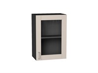 Шкаф верхний с 1-ой остекленной дверцей Лофт Graphite, Cream Silk, 720, 500 В*Ш*Г 716*500*320, фасад МДФ/Стекло  Cream Silk, корпус  Graphite ms2510VVT_71504