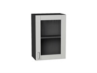 Шкаф верхний с 1-ой остекленной дверцей Лофт Graphite, Grey Silk, 720, 500 В*Ш*Г 716*500*320, фасад МДФ/Стекло  Grey Silk, корпус  Graphite ms2510VVT_69622