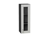 Шкаф верхний с 1-ой остекленной дверцей Лофт Graphite, Grey Silk, 920, 300 В*Ш*Г 920*300*320, фасад МДФ/Стекло  Grey Silk, корпус  Graphite ms2510VVT_69623