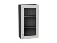 Шкаф верхний с 1-ой остекленной дверцей Лофт Graphite, Grey Silk, 920, 500 В*Ш*Г 920*500*320, фасад МДФ/Стекло  Grey Silk, корпус  Graphite ms2510VVT_69625