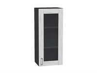 Шкаф верхний с 1-ой остекленной дверцей Лофт Graphite, Nordic Oak, 920, 400 В*Ш*Г 920*400*320, фасад МДФ/Стекло  Nordic Oak, корпус  Graphite ms2510VVT_40667