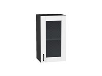 Шкаф верхний с 1-ой остекленной дверцей Лофт Graphite, Super White, 720, 400 В*Ш*Г 716*400*320, фасад МДФ/Стекло  Super White, корпус  Graphite ms2510VVT_55208
