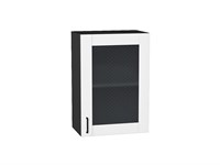 Шкаф верхний с 1-ой остекленной дверцей Лофт Graphite, Super White, 720, 500 В*Ш*Г 716*500*320, фасад МДФ/Стекло  Super White, корпус  Graphite ms2510VVT_55209