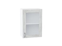Шкаф верхний с 1-ой остекленной дверцей Лофт Белый, Nordic Oak, 720, 500 В*Ш*Г 716*500*320, фасад МДФ/Стекло  Nordic Oak, корпус  Белый ms2510VVT_39804