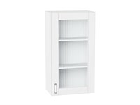 Шкаф верхний с 1-ой остекленной дверцей Лофт Белый, White Silk, 920, 500 В*Ш*Г 920*500*320, фасад МДФ/Стекло  White Silk, корпус  Белый ms2510VVT_60034