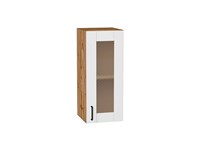 Шкаф верхний с 1-ой остекленной дверцей Лофт Дуб Вотан, Super White, 720, 300 В*Ш*Г 716*300*320, фасад МДФ/Стекло  Super White, корпус  Дуб Вотан ms2510VVT_63158