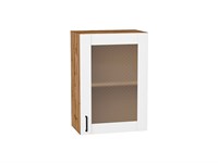 Шкаф верхний с 1-ой остекленной дверцей Лофт Дуб Вотан, Super White, 720, 500 В*Ш*Г 716*500*320, фасад МДФ/Стекло  Super White, корпус  Дуб Вотан ms2510VVT_63203