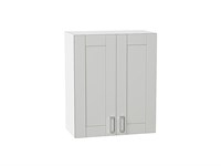 Шкаф верхний с 2-мя дверцами Лофт Белый, Grey Silk, 720, 600 В*Ш*Г 716*600*320, фасад МДФ  Grey Silk, корпус  Белый ms2510VVT_69626