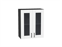 Шкаф верхний с 2-мя остекленными дверцами Лофт Graphite, Super White, 720, 600 В*Ш*Г 716*600*320, фасад МДФ/Стекло  Super White, корпус  Graphite ms2510VVT_55246