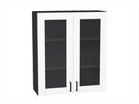 Шкаф верхний с 2-мя остекленными дверцами Лофт Graphite, Super White, 920, 800 В*Ш*Г 920*800*320, фасад МДФ/Стекло  Super White, корпус  Graphite ms2510VVT_55249