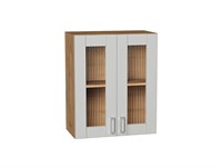 Шкаф верхний с 2-мя остекленными дверцами Лофт Дуб Вотан, Grey Silk, 720, 600 В*Ш*Г 716*600*320, фасад МДФ/Стекло  Grey Silk, корпус  Дуб Вотан ms2510VVT_69642