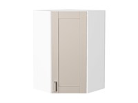 Шкаф верхний угловой Лофт Белый, Cream Silk, 920 В*Ш*Г 920*600*600, фасад МДФ  Cream Silk, корпус  Белый ms2510VVT_71519