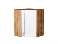Шкаф верхний угловой Лофт Дуб Вотан, Super White, 720 В*Ш*Г 716*600*600, фасад МДФ  Super White, корпус  Дуб Вотан ms2510VVT_63308