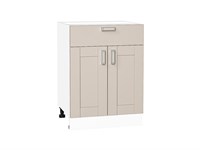 Шкаф нижний с 2-мя дверцами и ящиком Лофт Белый, Cream Silk, 600 В*Ш*Г 816*600*480, фасад МДФ  Cream Silk, корпус  Белый ms2510VVT_71572