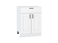 Шкаф нижний с 2-мя дверцами и ящиком Лофт Белый, Super White, 600 В*Ш*Г 816*600*480, фасад МДФ  Super White, корпус  Белый ms2510VVT_55422