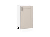 Шкаф нижний с 1-ой дверцей Лофт Белый, Cream Silk, 400 В*Ш*Г 816*400*480, фасад МДФ  Cream Silk, корпус  Белый ms2510VVT_71554