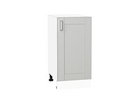 Шкаф нижний с 1-ой дверцей Лофт Белый, Grey Silk, 400 В*Ш*Г 816*400*480, фасад МДФ  Grey Silk, корпус  Белый ms2510VVT_69689