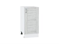 Шкаф нижний с 1-ой дверцей Лофт Белый, Nordic Oak, 400 В*Ш*Г 816*400*480, фасад МДФ  Nordic Oak, корпус  Белый ms2510VVT_36036