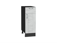 Шкаф нижний с 1-ой дверцей и ящиком Лофт Graphite, Nordic Oak, 300 В*Ш*Г 816*300*480, фасад МДФ  Nordic Oak, корпус  Graphite ms2510VVT_36016