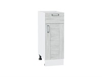 Шкаф нижний с 1-ой дверцей и ящиком Лофт Белый, Nordic Oak, 300 В*Ш*Г 816*300*480, фасад МДФ  Nordic Oak, корпус  Белый ms2510VVT_36015