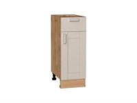 Шкаф нижний с 1-ой дверцей и ящиком Лофт Дуб Вотан, Cream Silk, 300 В*Ш*Г 816*300*480, фасад МДФ  Cream Silk, корпус  Дуб Вотан ms2510VVT_71545