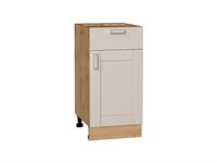 Шкаф нижний с 1-ой дверцей и ящиком Лофт Дуб Вотан, Cream Silk, 400 В*Ш*Г 816*400*478, фасад МДФ  Cream Silk, корпус  Дуб Вотан ms2510VVT_71546