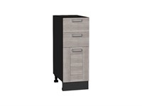 Шкаф нижний с 3-мя ящиками Лофт Graphite, Cappuccino Veralinga, 300 В*Ш*Г 816*300*480, фасад МДФ  Cappuccino Veralinga, корпус  Graphite ms2510VVT_36070