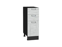 Шкаф нижний с 3-мя ящиками Лофт Graphite, Nordic Oak, 300 В*Ш*Г 816*300*480, фасад МДФ  Nordic Oak, корпус  Graphite ms2510VVT_36072