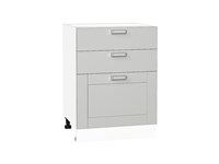 Шкаф нижний с 3-мя ящиками Лофт Белый, Grey Silk, 600 В*Ш*Г 816*600*480, фасад МДФ  Grey Silk, корпус  Белый ms2510VVT_69722
