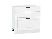Шкаф нижний с 3-мя ящиками Лофт Белый, Super White, 800 В*Ш*Г 816*800*480, фасад МДФ  Super White, корпус  Белый ms2510VVT_55545