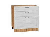 Шкаф нижний с 3-мя ящиками Лофт Дуб Вотан, Nordic Oak, 800 В*Ш*Г 816*800*480, фасад МДФ  Nordic Oak, корпус  Дуб Вотан ms2510VVT_63397