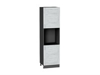 Шкаф пенал с 2-мя дверцами под технику Лофт Graphite, Nordic Oak, 2140 В*Ш*Г 2132*600*576, фасад МДФ  Nordic Oak, корпус  Graphite ms2510VVT_36149