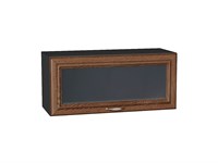 Шкаф верхний горизонтальный остекленный Шале Graphite, Brown Dreamline, 800 В*Ш*Г 358*800*320, фасад МДФ/Стекло  Brown Dreamline, корпус  Graphite ms2510VVT_53726