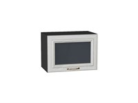 Шкаф верхний горизонтальный остекленный Шале Graphite, White Dreamline, 500 В*Ш*Г 358*500*320, фасад МДФ/Стекло  White Dreamline, корпус  Graphite ms2510VVT_53718